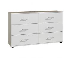Wimex Schubkastenkommode 734705 Davos, Weiß, Aufleistung Chrom