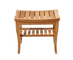 sogesfurniture Bambus Hocker Sitzhocker Duschhocker, Ablage Badhocker Holz, Badezimmer Sitzbank, 44.5 x 47.5 x 26 cm (H x B x T), KS-HSJ-04-BH
