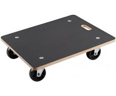 Metafranc Transportroller 590 x 490 mm - 400 kg Tragkraft - Siebdruckplatte - PA-Räder / Möbelroller / Transporthilfe für Umzug / Rollwagen für Möbel-Transport / Kistenroller aus Holz / 822020