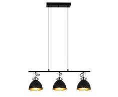 H.W.S Vintage Pendelleuchte Schwarz Retro Hängeleuchte Industrial Leuchtmittel E27 Pendellampe Höhenverstellbar Hängelampe Wohnzimmer Kronleuchter Lüster für Esszimmer Restaurant Café (3 flamming)