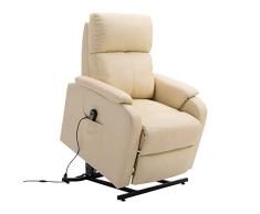CARO-Möbel Relaxsessel Senior Fernsehsessel Ruhe TV Sessel mit elektrischer Aufstehfunktion, verstellbare Rückenlehne und Fußteil beige Hellbraun