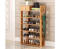 Regale 100% Massivholz Schuhregal Bambus Blumenständer Bücherregal Funktion montieren Eingangsregal Ständerregale Stapelbar Eingangsbereich Schlafzimmer-D 60x24x80cm (24x9x31inch) Größe: 60x24x94