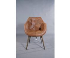 Design Schalensessel „Chuck Honey“ Vintage-Leder hellbraun