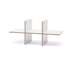 Tojo Hochstapler I Einsatz Modul mit 6 Fächern für modulares Regalsystem I Individuelles Wandregal, Bücherregal, CD Regal I Erweiterung für MDF Regal I Farbe Weiß
