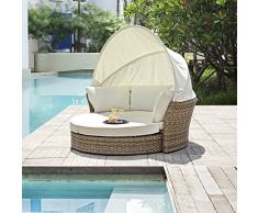 Relaxinsel Lesly Komplett Polyrattan-Alurahmen naturale