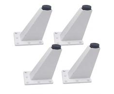4x Metall Möbelfüße,Quadratisch Schräg Möbelbeine,Aluminiumlegierung Einstellbare Möbelfüsse Sofa Beine Tischbeine Kaffeetisch Schränke Küche Füße,einfachen Montage(white8cm/3.1in)