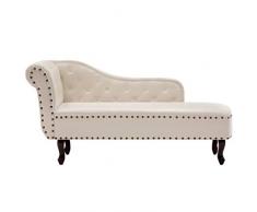 vidaXL Chesterfield Recamiere Creme Chaiselongue Loungesofa Relaxliege Sessel