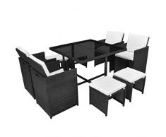 vidaXL Essgruppe 21-TLG. Poly Rattan Gartenmöbel Set Gartengarnitur Sitzgruppe