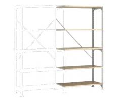 Manuflex Lagerregal Budget, Anbauregal mit 5 Holzverbundböden, HxBxT = 2000x1000x600 mm