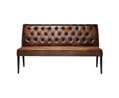 Polsterbank Econo Buttons Vintage, Braun, gepolsterte Sitzbank mit Rückenlehne für Esszimmer oder Küche im Chesterfield-Stil, Polsterstoff Polyester Retro Optik, (H/B/T) 92x162x55cm