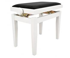 NAVARRA Pianobank/Klavierbank Elegance weiss matt, höhenverstellbar durch Scherenmechanik