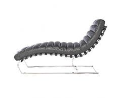 Phoenixarts Echtleder Vintage Leder Relaxliege Schwarz Design Recamiere Liege Sessel Chaiselongue 636