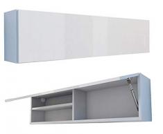 RODRIGO Badschrank 120 x 30 x 25 cm Badmöbel Badezimmer Hängeschrank Schrank Hänger Hochglanz 80/120cm (korpus matt weiß + weiß Hochglanz, 120x30x22 (L/H/B))