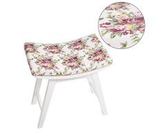 CCLIFE Hocker Schminkhocker Schminktischhocker Sitzhocker Holzhocker für Schminktisch Polsterhocker Modern weiß bunt