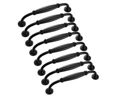 10er 128mm Schwarz Schrank-Zubehör Möbel Eisenwaren Schrankgriff Möbelgriffe Kleiderschrank aus Massivholz Möbelgriff