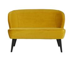 Woood Sofabank Küchensofa Polsterbank Sitzbank Sara Samt Vintage Retro ockergelb (Inkl. Wohnzeitschrift)