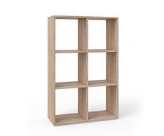 Vicco Raumteiler 6 Fächer Sonoma Eiche Bücherregal Standregal Aktenregal Hochregal Aufbewahrung Regal