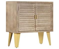 UBaymax Sideboard aus Massivholz Mango 80 x 35 x 80 cm, Holz Kommode Beistellschrank mit 2 Türen, Mehrzweckschrank Standschrank Schrank Flurschrank