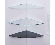 Euro Tische 35x35 cm Eckregal Schwarz-Glas 6mm Sicherheitsglas Glasboden Glasplatte Glas-Regal Glasscheibe Wand-Regal Eck Regal Eck-Ablage Regal-Halterungen