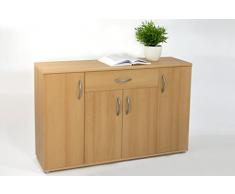 Stella Trading Lilly 13, Kommode Buche, 4 Türen und 1 Schubkasten, 118 x 70 x 30 cm