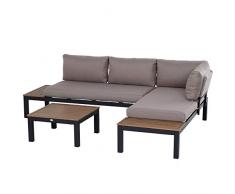 Outsunny 3-teiliges Gartenmöbel-Set mit Beistelltisch, Sofa mit Kissen, Outdoor, Aluminium, 164 x 74 x 69 cm