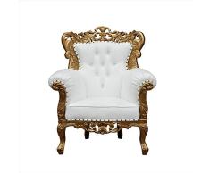 Kingschair Barocksessel Mahagony Gold/Weiss