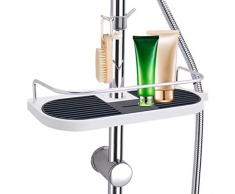 LEF Duschablage zum Hängen aus Raum Aluminium ,ohne Bohren zu montieren mit 2 Haken