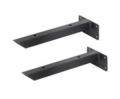 2 Stück Heavy Duty schwimmende Regalhalterungen - Wandmontage industrielle versteckte Regale unterstützt - Vintage Retro schwarz DIY offenes Bücherregal