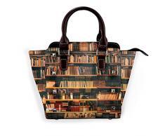 BROWCIN Bibliothek Bücherregal mit Büchern Bücherregal Bücherwurm Abnehmbare mode trend damen handtasche umhängetasche umhängetasche