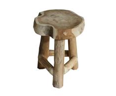 Pflanzen Kölle Wurzelholz-Hocker, Light Wax, aus recyceltem Teakholz, Höhe 30 cm, Ø 25 cm Ø ca. 25 cm, Höhe 30 cm