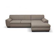 DOMO collection Nika | Eckcouch in L-Form | Sofa Eckgarnitur, Moderne Polsterecke, braun, 277x156x78 cm