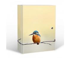 banjado XXL Medizinschrank abschliessbar | großer Arzneischrank 35x46x15cm | Medikamentenschrank aus Metall weiß | Motiv Pause mit 2 Schlüsseln | Gestaltung auf Front und Seiten