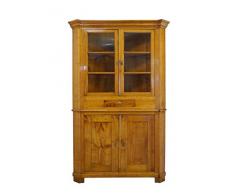 Antike Fundgrube Eckschrank Vitrinen-Eckschrank Schrank Biedermeier um 1840 Kirschbaum (8895)