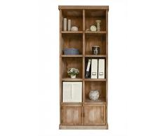 Regal Bücherregal 8 Fächer Kiefer Holz Patina Antik braun-weiß 2D/10S