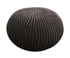 ANTARRIS PET Sitzpuff Sitzbank Sitzhocker Bodenkissen, für den Außenbereich Festivalhocker Konzert Sitzsack Ø 55 cm Baumwolle handgeknüpft Aussenbereich, Outdoorhocker (Mocca MA)