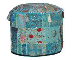 Indian Pouf Hocker Jahrgang Patchwork verschönert mit Patchwork-Wohnzimmer osmanischen Cover, 46 x 33 cm
