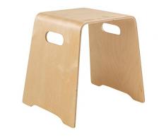Home4You Holzhocker Stapelhocker Sitz-Hocker | Birke Schichtholz Natur lackiert | Sitzhöhe 45,5 cm