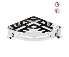 Jaysamay Befestigen Ohne Bohren Kleben Duschregal, Bad Duschablage Duschkorb für Shampoo (Edelstahl Rostfrei Eckregal)