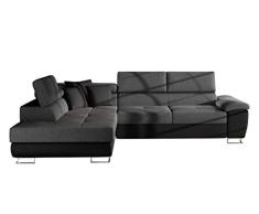 Ecksofa Cotere LED Beleuchtung mit Fernbedienung, Eckcouch mit Bettkasten und Schlaffunktion Couch L-Sofa Farbauswahl Wohnlandschaft vom Hersteller (Soft 011 + Lux 06 + Soft 011, Seite: Links)