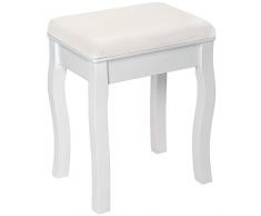 TecTake Schminkhocker Sitzhocker weiß | im edlen Design | ca. 40x30x51cm (LxBxH)