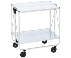 Leifheit Side-Car, im platzsparenden Design, schnell auf- und abbaubarer Küchenwagen mit Rollen, klappbarer Servierwagen mit 2 Ebenen, weiß