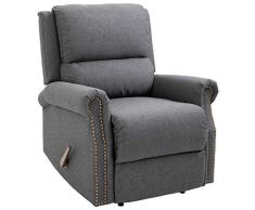HOMCOM Relaxsessel Einzelsofa Liege 125° neigbar Abnehmbare Rückenlehne Leinen 89 x 83,5 x 101 cm