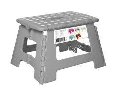Splendole Klapphocker Tritthocker belastbar bis zu 120 kg Tragbarer Klapptritt Falthocker perfekt für Küchenhocker Bad-Hocker Kinderfußbank Kindertritt Aufstiegshilfe (Grau)