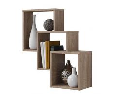 FMD Möbel 297-001 Wandregal Fibi, (B/H/T) 64 x 65.5 x 19 cm, eiche