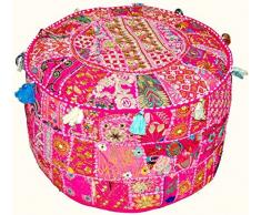 Traditional India Ottomanen-Bezug/Hockerbezug, Vintage, Patchwork, 33,02 x 40,64 cm