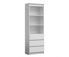 Mirjan24 Standregal Harvard RS-60, Bücherregal mit 3 Fächer und 3 Schubladen, Aktenregal Universal Regal Schranke (Weiß)