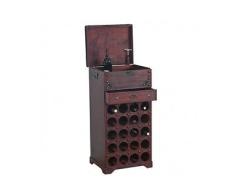 Weinregal 20 Flaschen Holz Flaschenregal Weinschrank Schrank Regal Kolonialstil