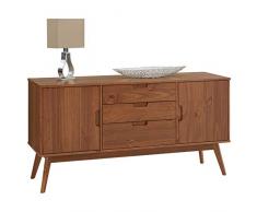 IDIMEX Anrichte Tivoli im skandinavischen Design, Sideboard Kommode im nordischen Stil, aus massiver Kiefer, 2 Türen und 2 Schubkasten, Kastanienbraun