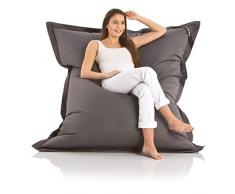Lazy Bag Original Indoor & Outdoor Sitzsack XXL 400L Riesensitzsack Sitzkissen Sessel für Kinder & Erwachsene 180x140cm (Dunkel-Grau)