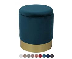 casamia Samthocker Sitzhocker Samt Pouf Sitzpouf Velour Hocker Hochwertig mit Stauraum u. Deckel Ø 31 H 38 cm Farbe smaragd
